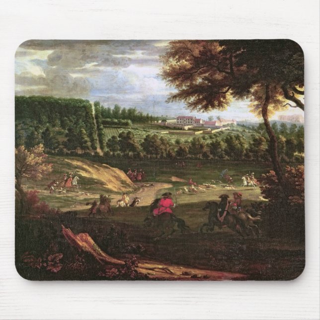Mousepad Louis XIV que caçam em margoso com uma vista (Frente)