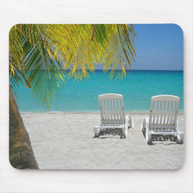 Mousepad Lounger tropical do paraíso (Frente)