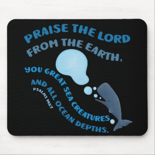 Mousepad Louve a baleia versículo bíblico salmos cristão