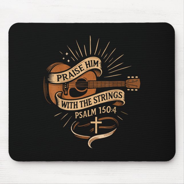 Mousepad Louve-O Com As Cordas Da Violão Acústica De Jesus (Frente)
