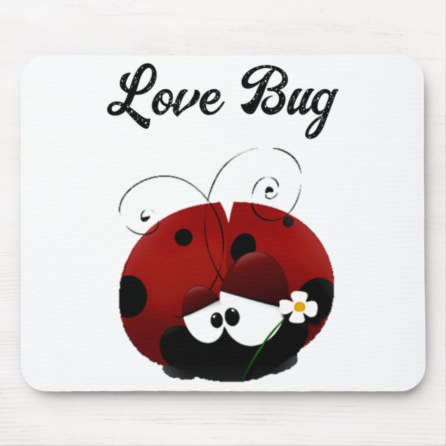 Mousepad Love Bug Ladybug Fofo Desenho Animado Dia Dos Namo (Frente)