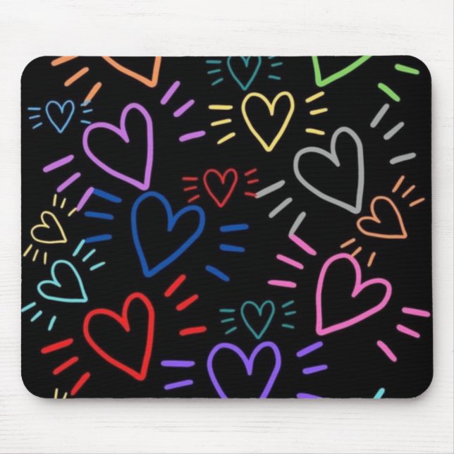 Mousepad Love Colored Hearts (Frente)