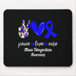 Mousepad Love Cure Ataxia Telangiectasia Blue Ribbon Awaren