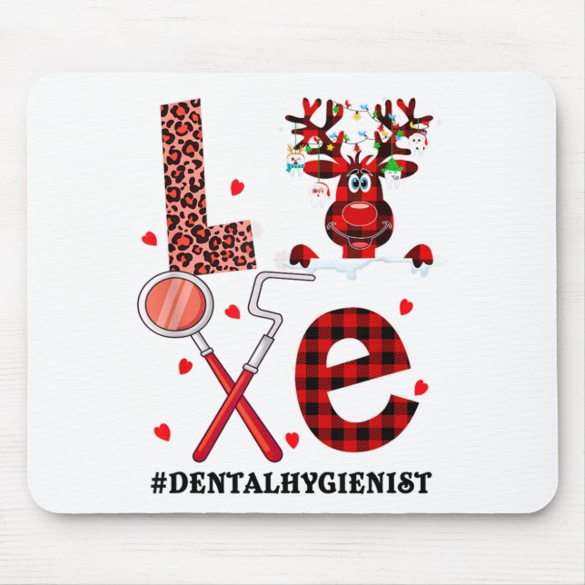 Mousepad Love Dental Christmas Reindeer Dental Squad Xmas D (Frente)