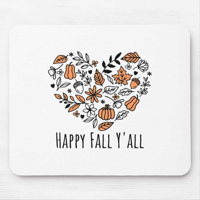 Mousepad Love Fall Y Leopard Pumpkin Autumn Season Wome (Frente)