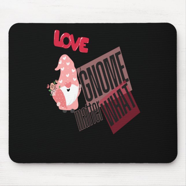 Mousepad Love Gnome What Gnomo With Flowon Sticker (Frente)