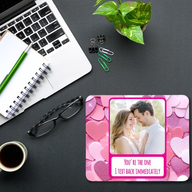 Mousepad Love Heart Confetti I Text Back (Criador carregado)