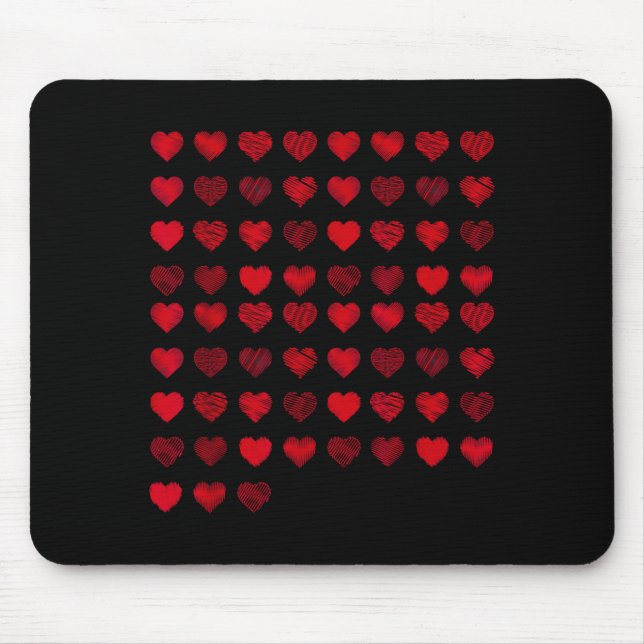 Mousepad Love Heart Graphic 67 Hearts Pattern 67 Valentines (Frente)