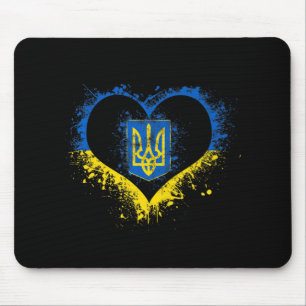 Mousepad Love Heart Ucraniano Flag Stand With Ukrai