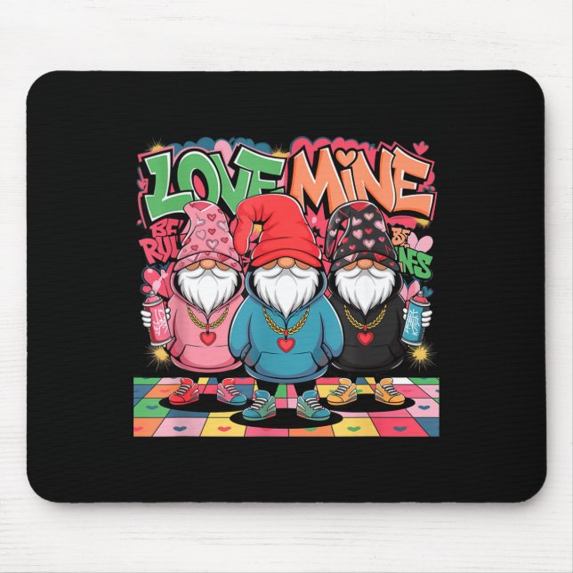 Mousepad Love Mine Gnomes Urban Street Art Valentines Graff (Frente)