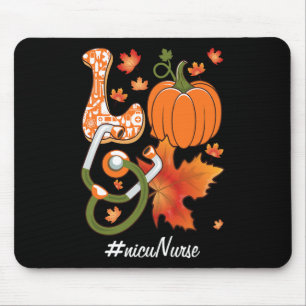 Mousepad Love NICU Nurse Neonatal Fall Autumn Pumpkin Maple