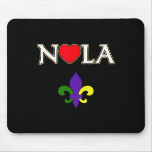 Mousepad Love Nola New Orleans Fleur De Lis Heart Nola