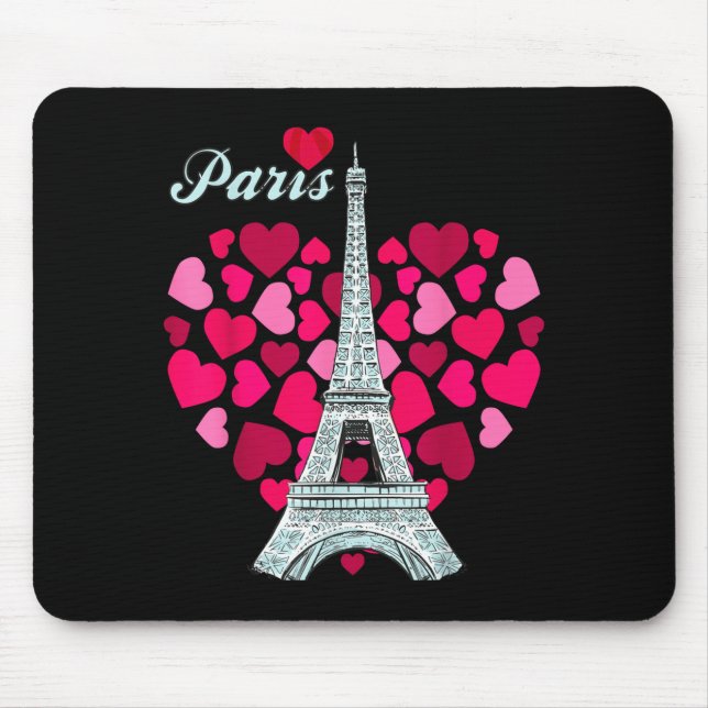 Mousepad Love Paris Heart Eiffel Tower Souvenir France Fren (Frente)
