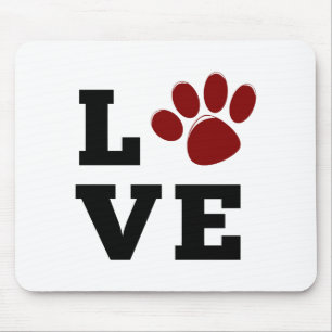 Mousepad Love Paw Print Amante de os animais Dog Lover