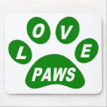 Mousepad Love Paws on Paws Green<br><div class="desc">Mousepad Love Paws on Paws Green</div>