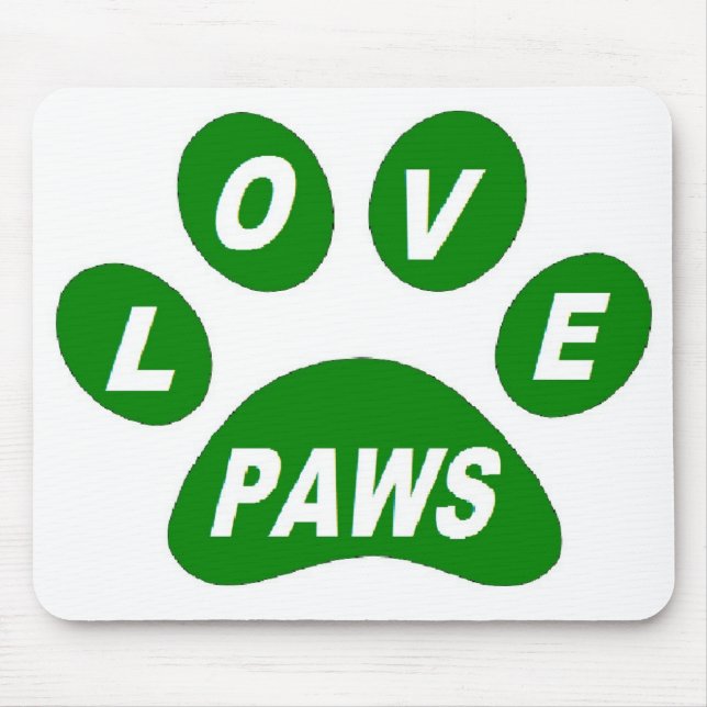 Mousepad Love Paws on Paws Green (Frente)