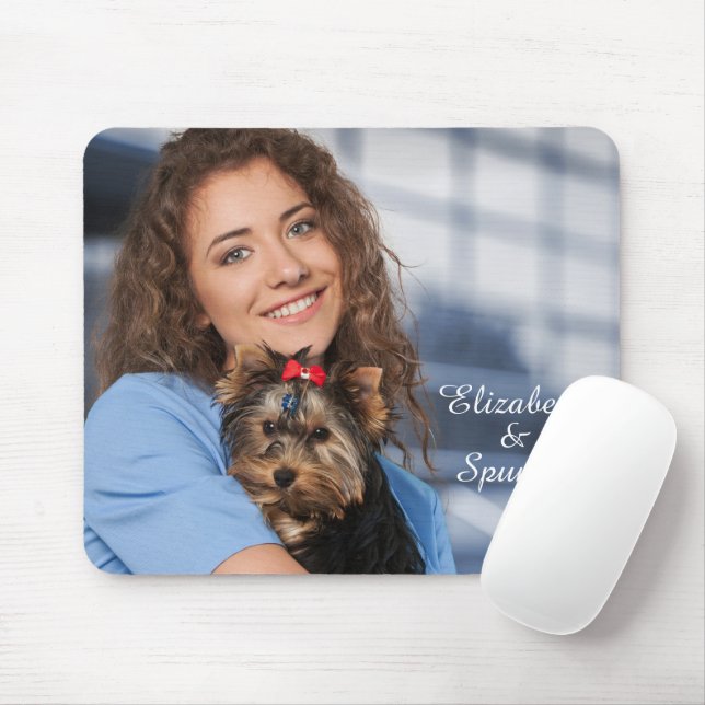 Mousepad Love Puppy Dog Pet Animal Photo Personalize (Com mouse)