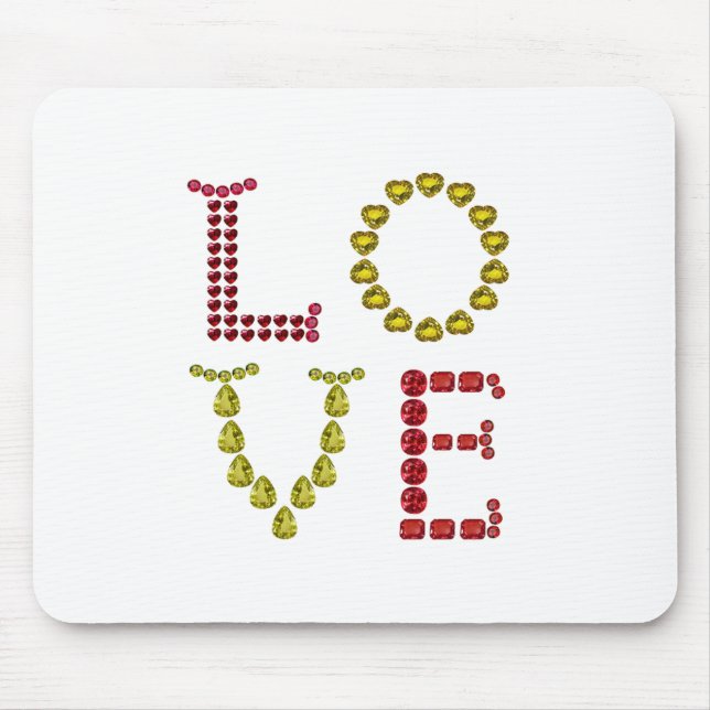 Mousepad Love, Red and Yellow (Frente)