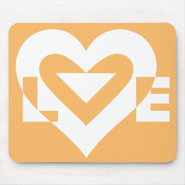 Mousepad Love White em Orange (Frente)