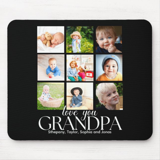 Mousepad Love You Grandpa Beautiful Collage 9 Photos  (Frente)