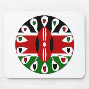 Mousepad Lovely Hearts Kenya: Flag Art Motif