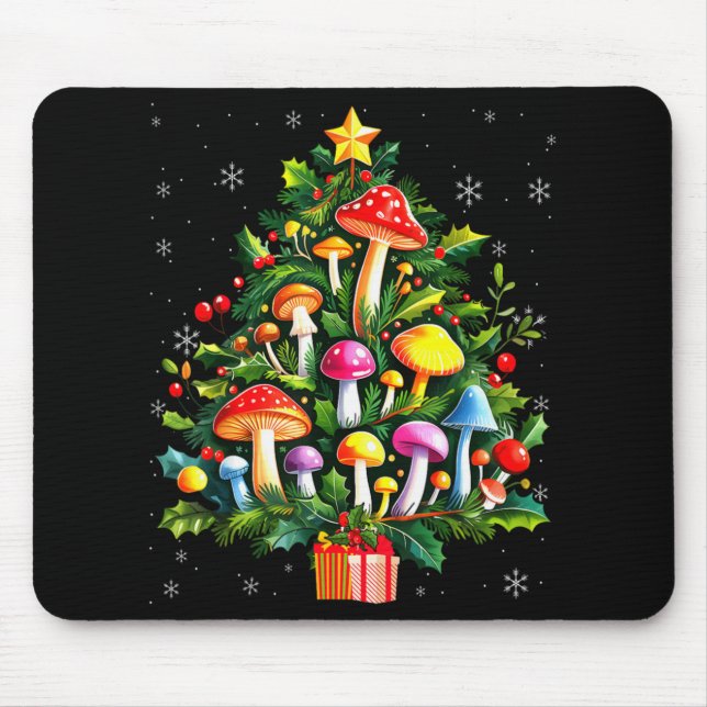 Mousepad Lover Xmas Mushroom Christmas Tree T Shirt  (Frente)