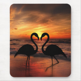 Mousepad Lovingo Flamingo Sunset vê romântico Triptych Acry