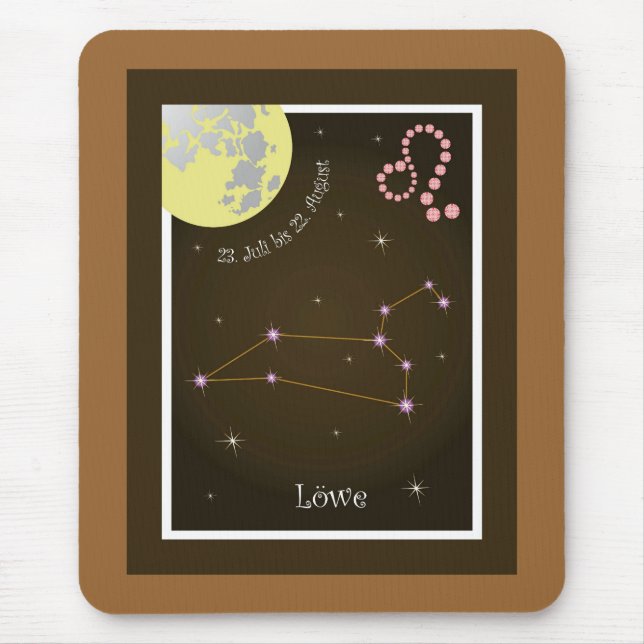 Mousepad Löwe 23. Juli bis 22. August Mauspad (Frente)