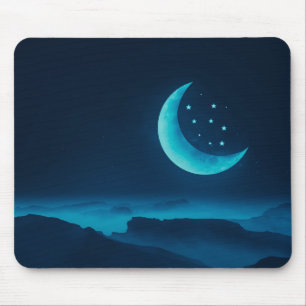 Mousepad Lua azul e montanhas Pad do mouse