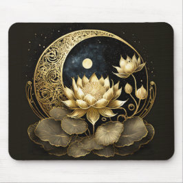Mousepad Lua celestial e flor de lótus