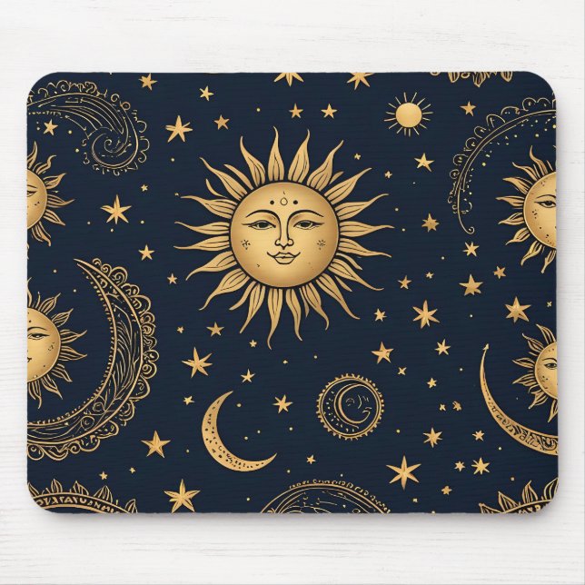 Mousepad Lua Celestial Mística e Design Sun (Frente)