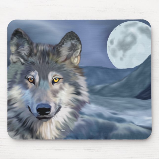 Mousepad Lua Cheia do Lobo de Inverno (Frente)