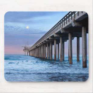 Mousepad Lua cheia sobre o píer, Califórnia