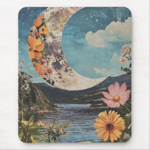 Mousepad Lua Crescente Sobre Paisagem Serena