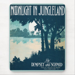 Mousepad Lua de 1909 no cobrir de música em folha na Jungl
