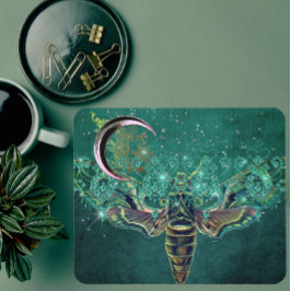 Mousepad Lua de mariposa esmeralda noite espargueira verde