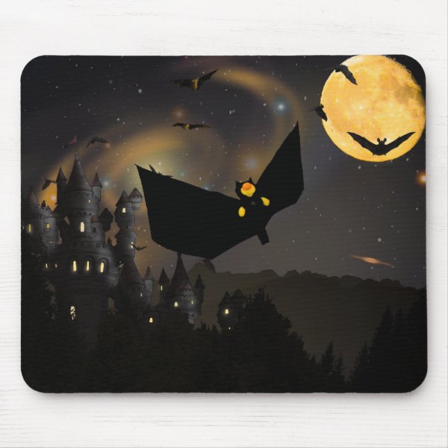 Mousepad Lua de Morcegos e Halloween (Frente)