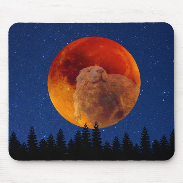 Mousepad Lua do castor em novembro (Frente)
