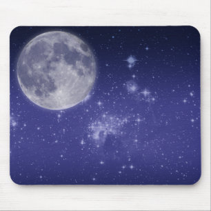 Mousepad Lua e Estrelas Brilhantes