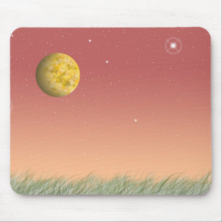 Mousepad Lua fantástica e um céu estrelado silencioso.