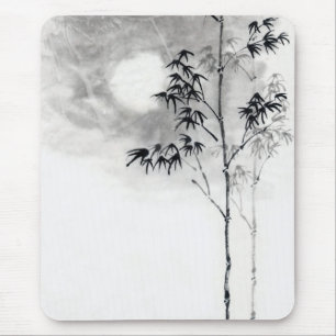 Mousepad Lua japonesa clássica do bambu da arte da pintura