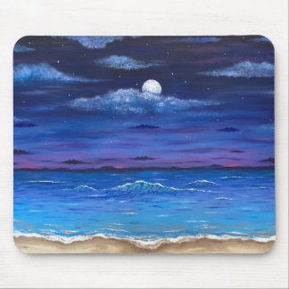 Mousepad "Lua Oceânica" Lua Cheia sobre o Pad do Mouse de C