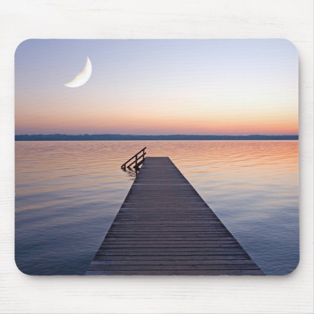 Mousepad Lua Sobre A Ponte De Buscharner | Lago Starnberg (Frente)