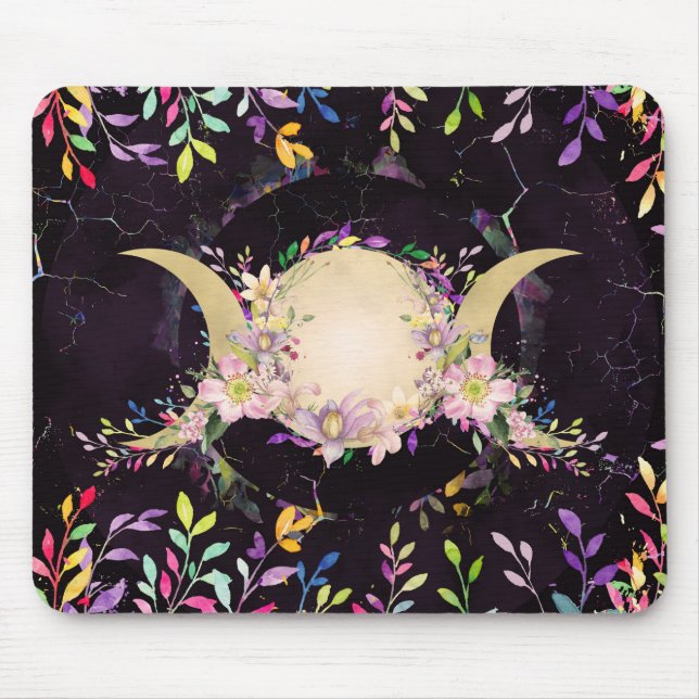 Mousepad Lua tripla - Deusa tripla - Cores d'água (Frente)