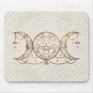 Mousepad Lua tripla - Deusa tripla Pastel Dourada