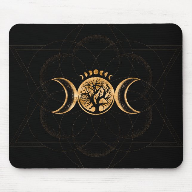 Mousepad Lua tripla - Ornamento da árvore da vida (Frente)