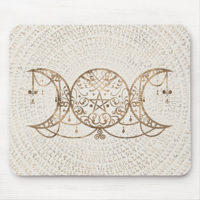 Mousepad Lua Tripla - Pastel da Deusa Tripla Dourada (Frente)