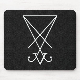 Mousepad Lúcifer Branco Alchemy Sigil - Arte Gótica