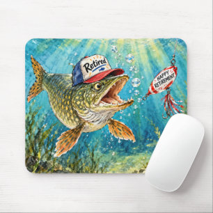 Mousepad Lúcio-do-norte Usando um Boné de Aposentado