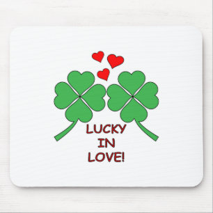 Mousepad Lucky In Love Heart Clover